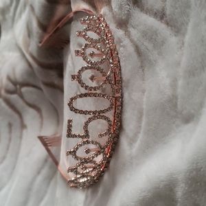 50 & Fabulous Rose Gold Sash and Rhinestone Tiara